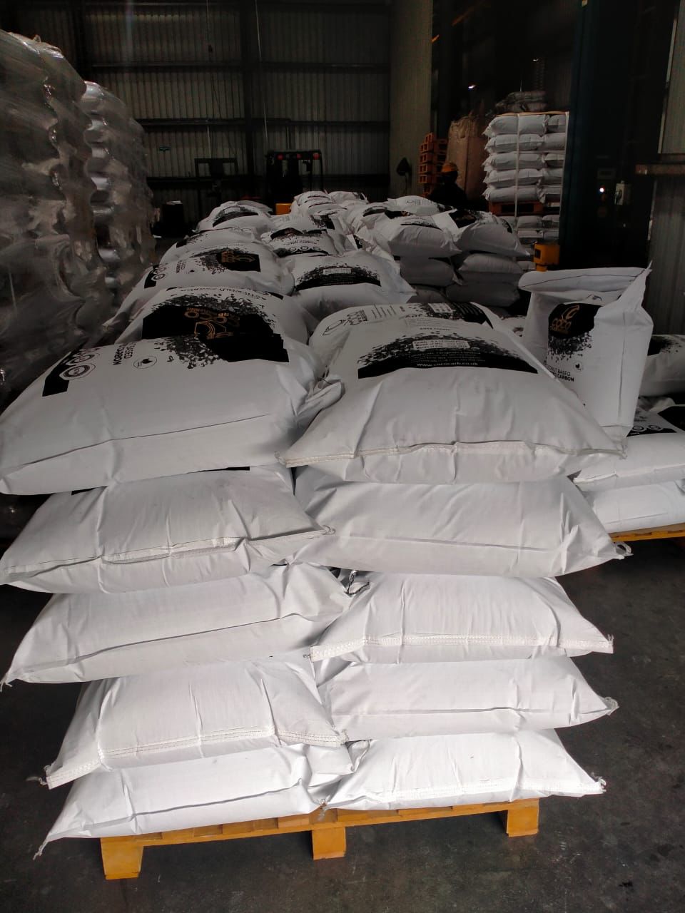 Warehouse storage of activated carbon
